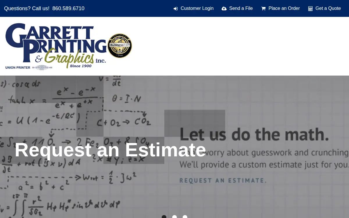 Homepage of Garrett Printing & Graphics, INC.