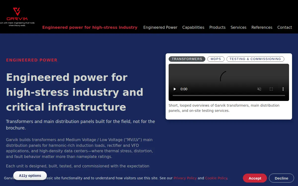 Homepage of Garvik INC