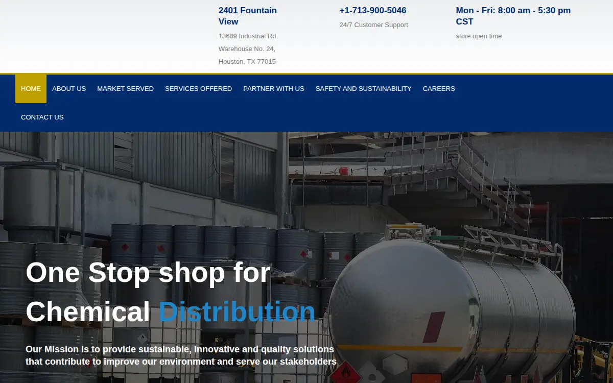 Homepage of Gasochem International, LLC.