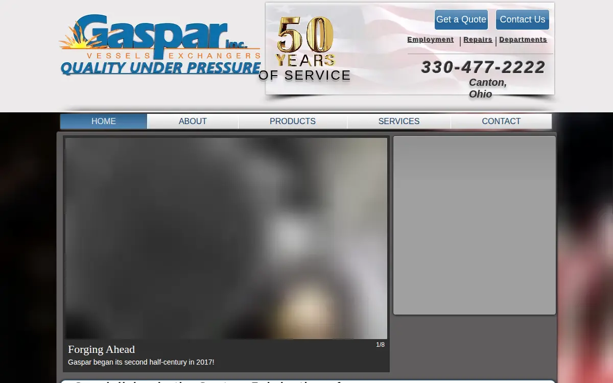 Homepage of Gaspar, INC.