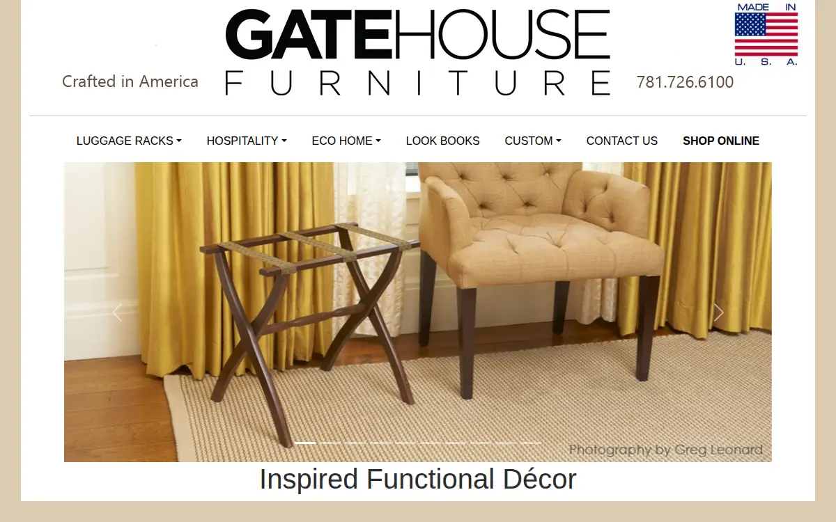 Homepage of Gate House Furniture, INC