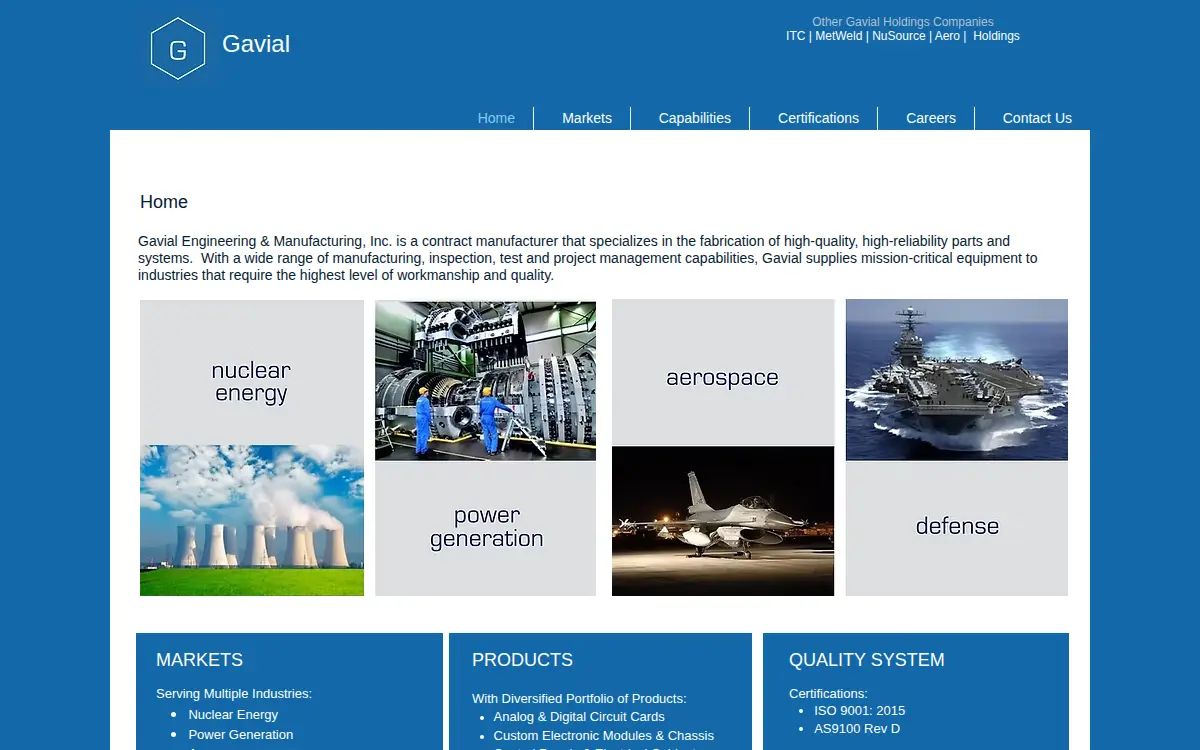 Homepage of Gavial Holdings, INC.
