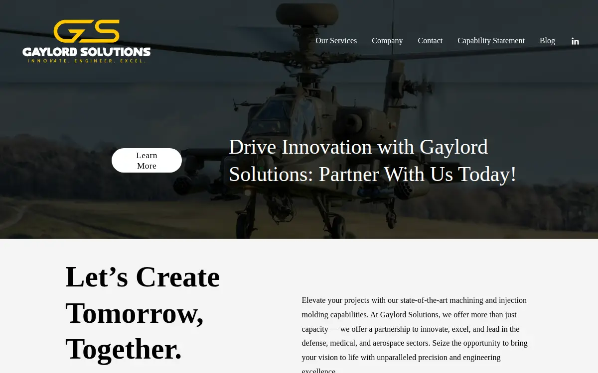 Homepage of Gaylord Solutions LLC
