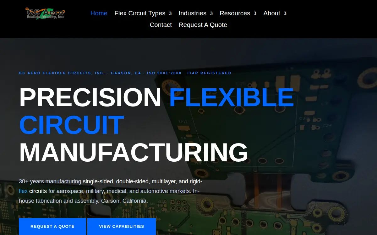 Homepage of Gc Aero Flexible Circuitry, INC