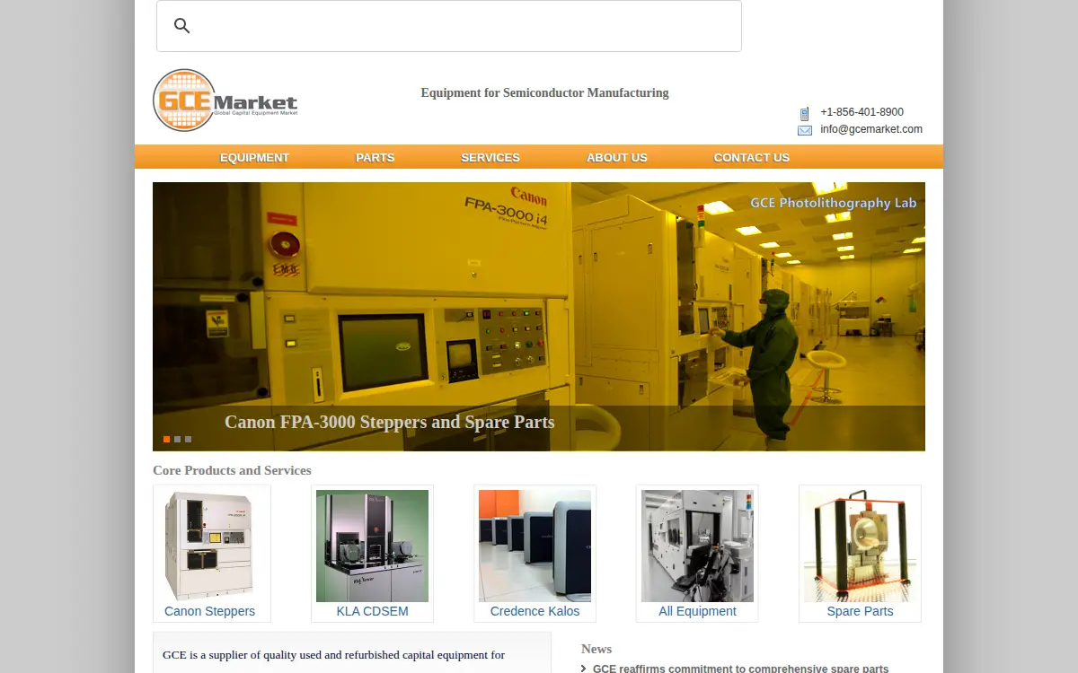 Homepage of Gce Market, INC