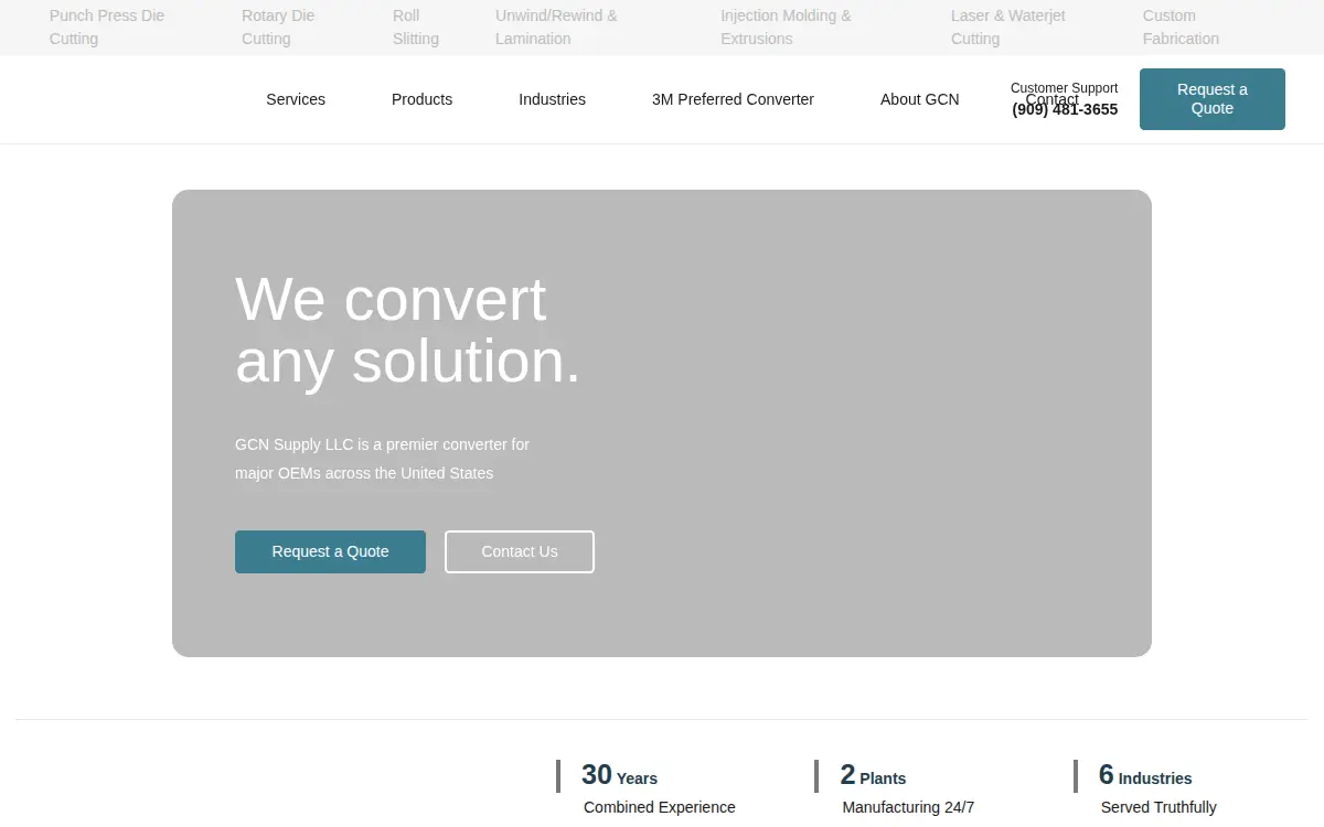 Homepage of Gcn Supply LLC
