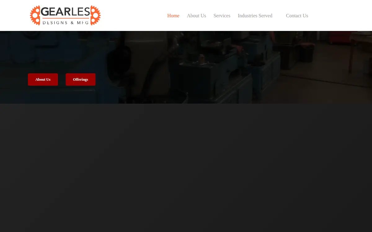 Homepage of Gearles Designs & Manufacturing