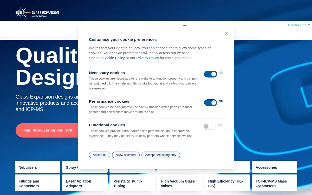 Homepage of Glass Expansion, INC.