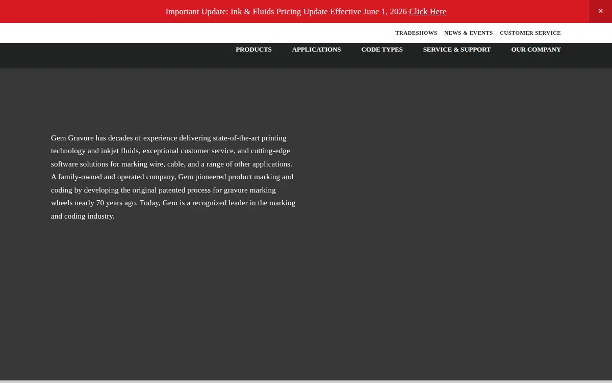 Homepage of Gem Gravure Co, INC