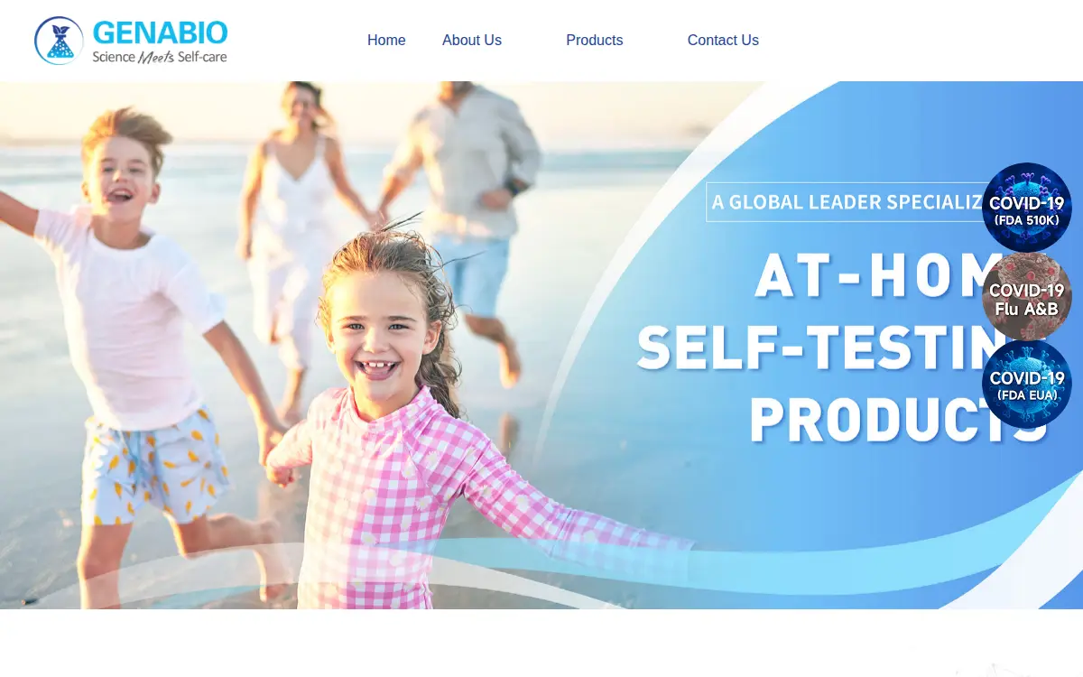 Homepage of Genabio Diagnostics INC.