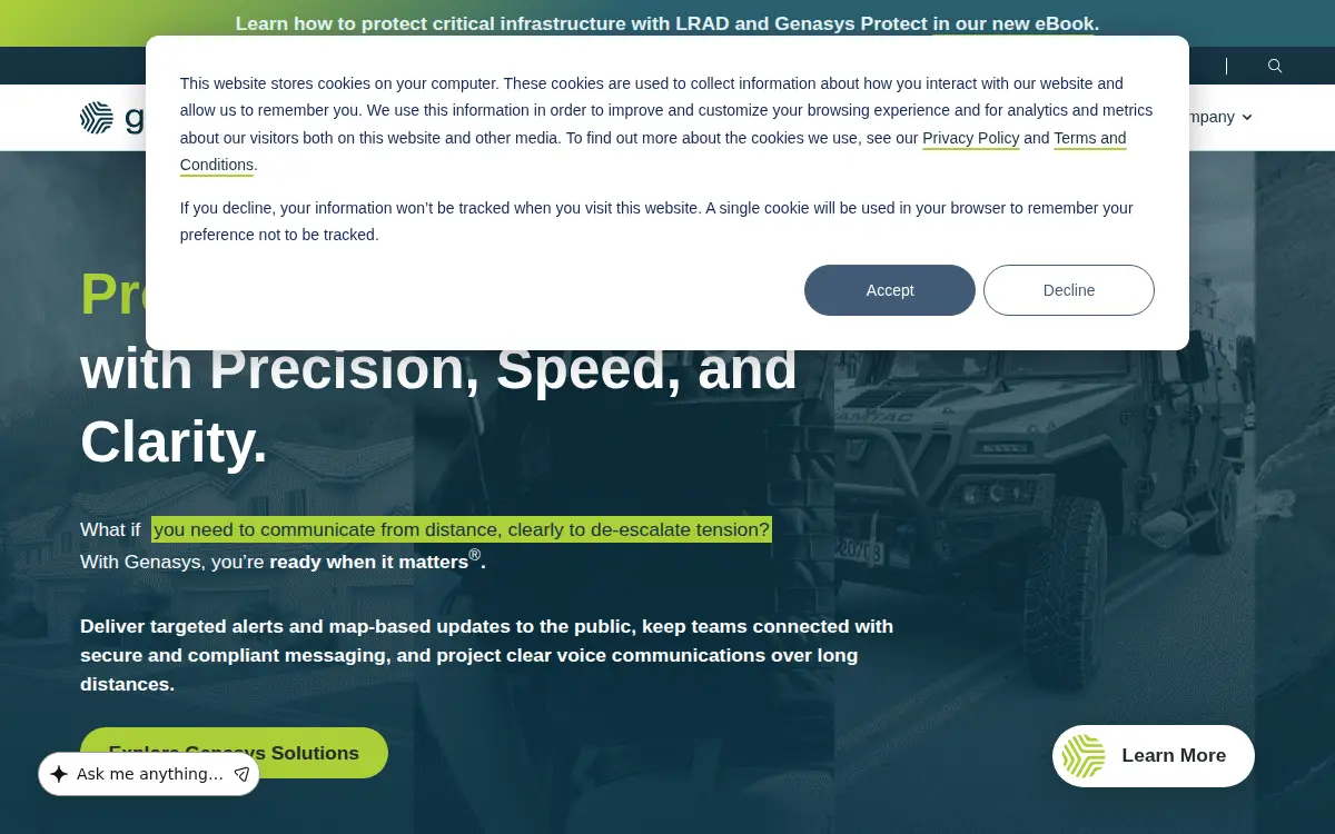 Homepage of Genasys INC.