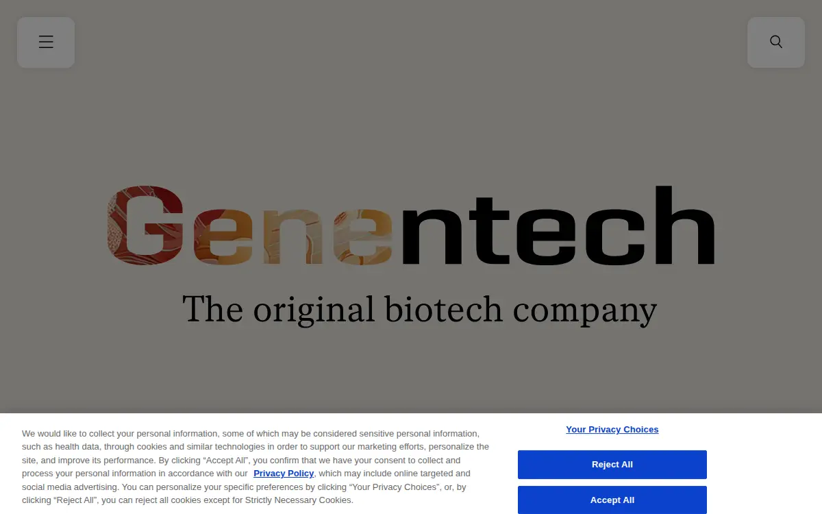 Homepage of Genentech INC