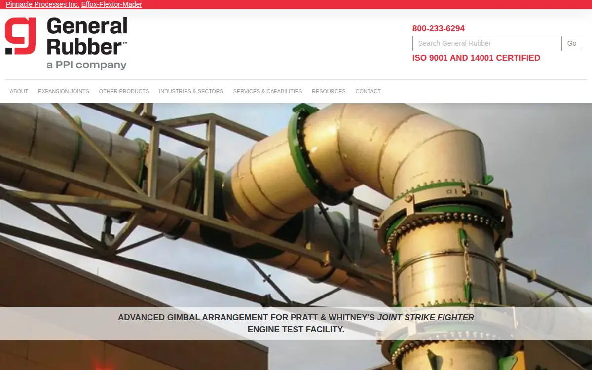 Homepage of General Rubber LLC