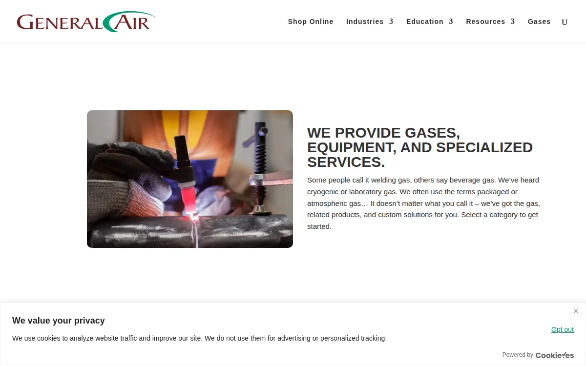 Homepage of General Air Service & Supply CO.