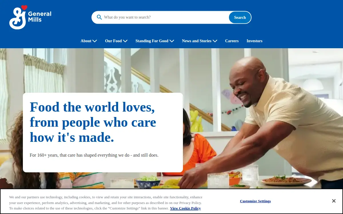 Homepage of General Mills INC