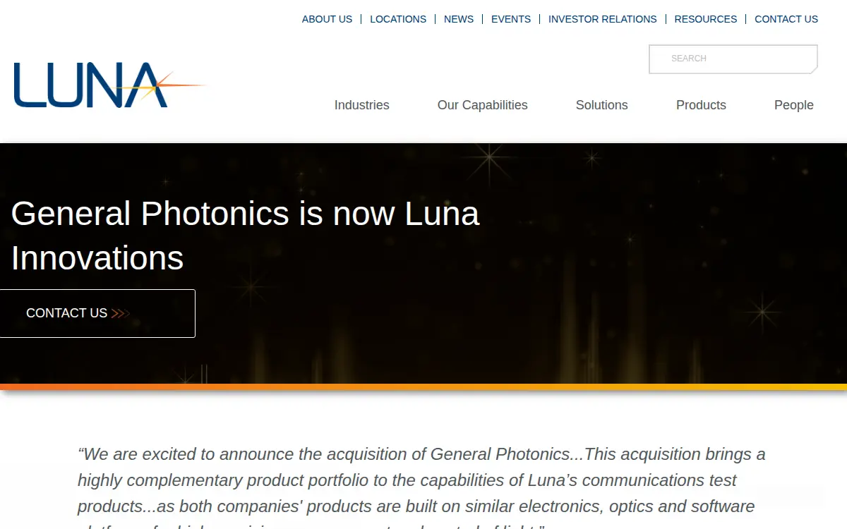 Homepage of General Photonics CORP