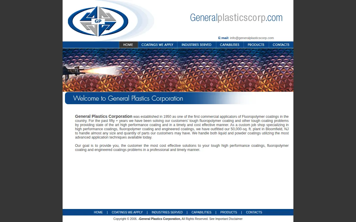 Homepage of General Plastics North Corporation