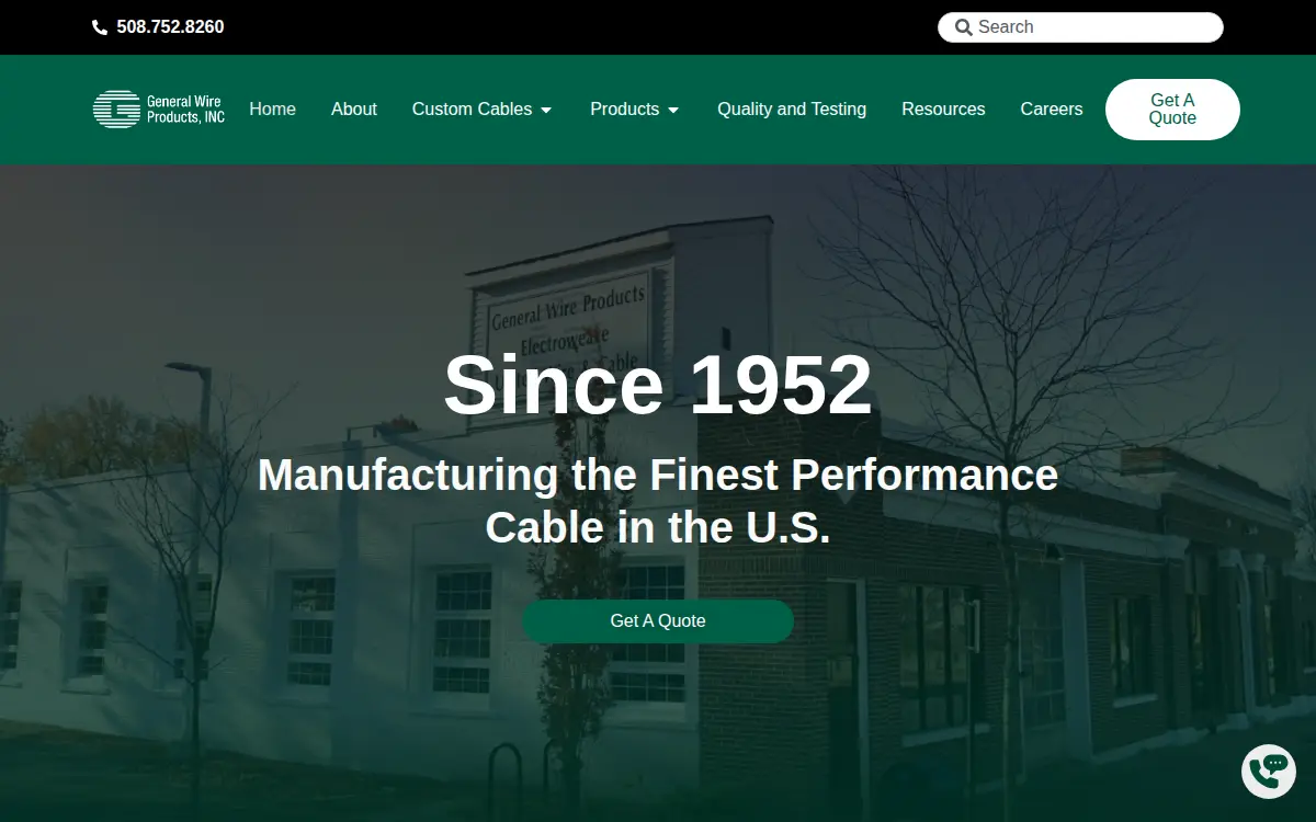 Homepage of General Wire Products, INC.