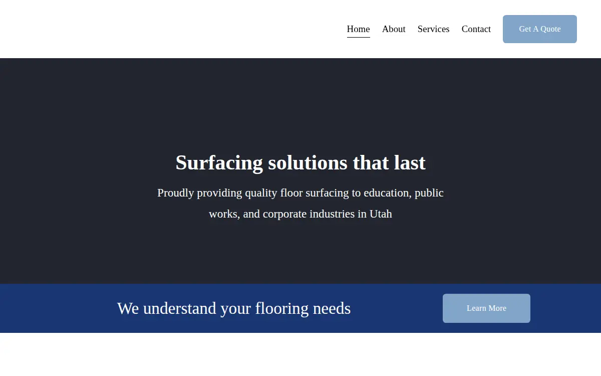 Homepage of Genesis Floor Covering Utah LLC