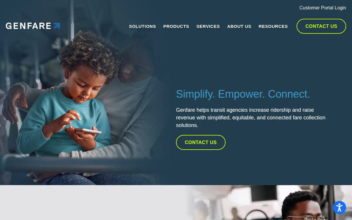Homepage of Genfare, LLC
