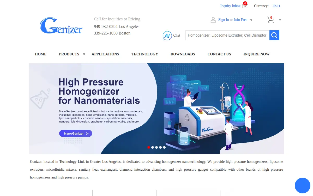 Homepage of Genizer LLC