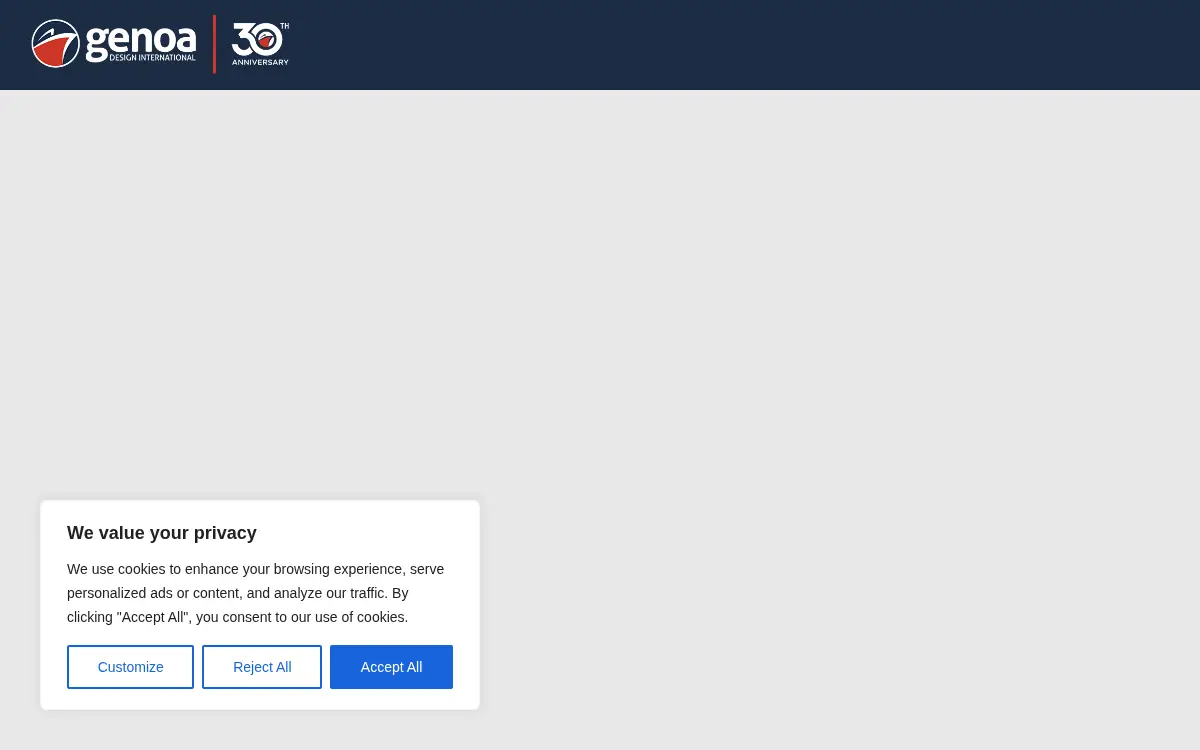 Homepage of Genoa Design USA LLC
