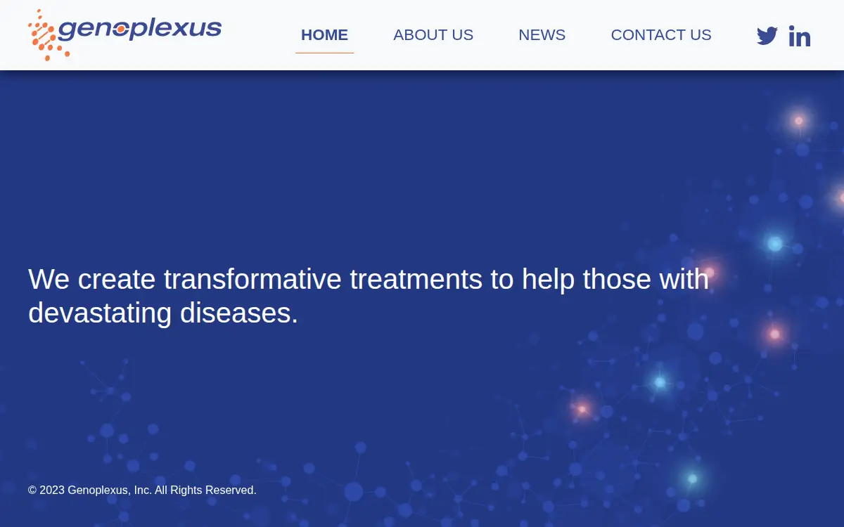 Homepage of Genoplexus INC.