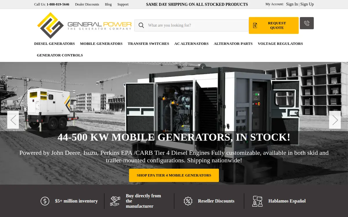 Homepage of General Power Limited INC