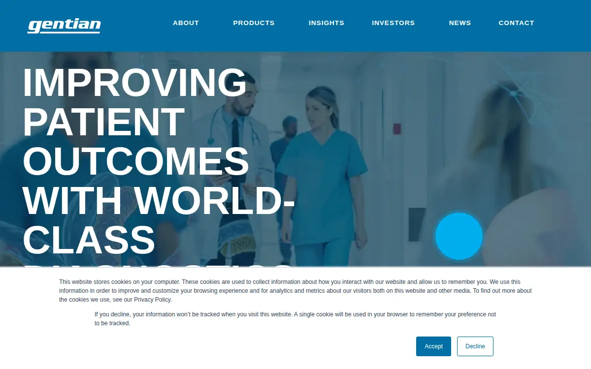 Homepage of Gentian Usa, INC.