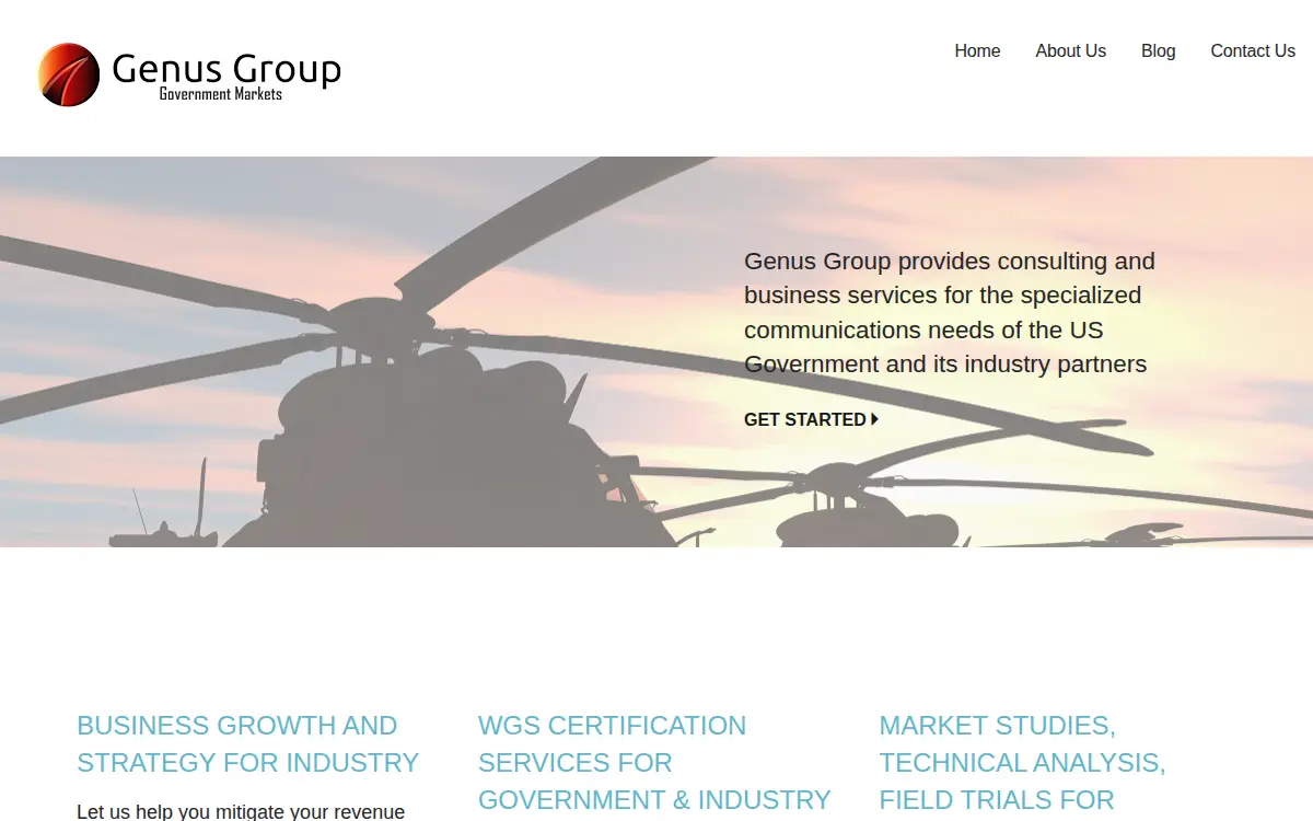 Homepage of The Genus Group, LLC