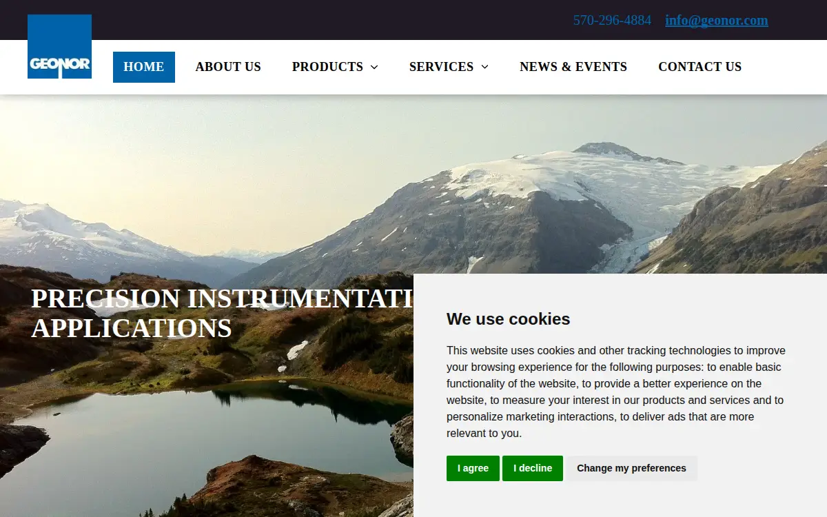 Homepage of Geonor INC