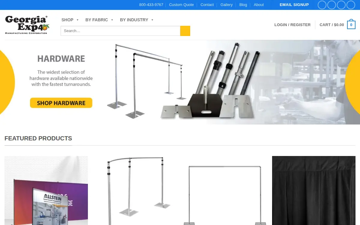 Homepage of Georgia Exposition Manufacturing Corporation