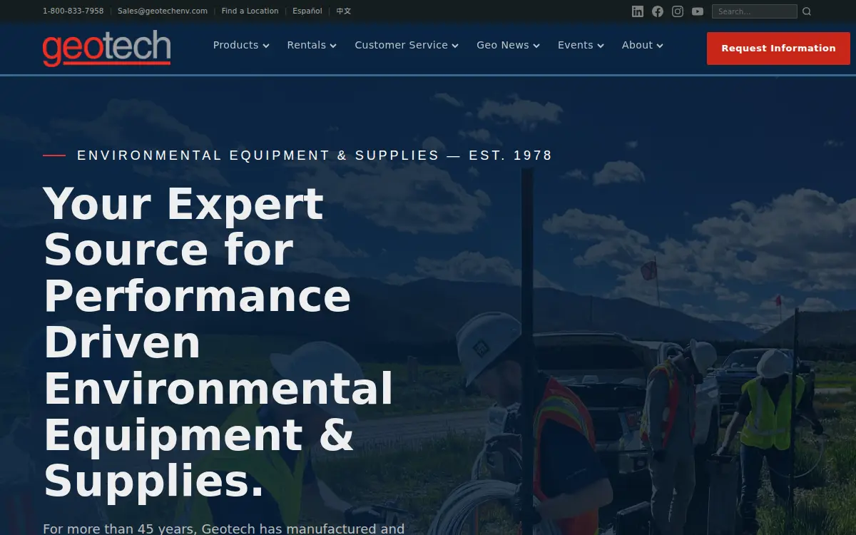 Homepage of Geotech Environmental Equipment INC