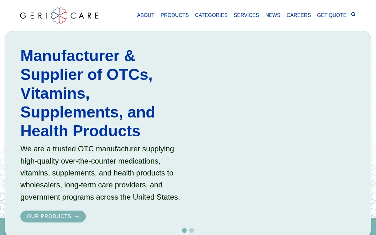 Homepage of Geri-care Pharmaceuticals CORP.