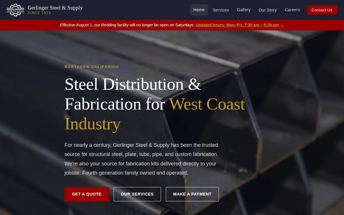Homepage of Gerlinger Foundry and Machine Works, INC.
