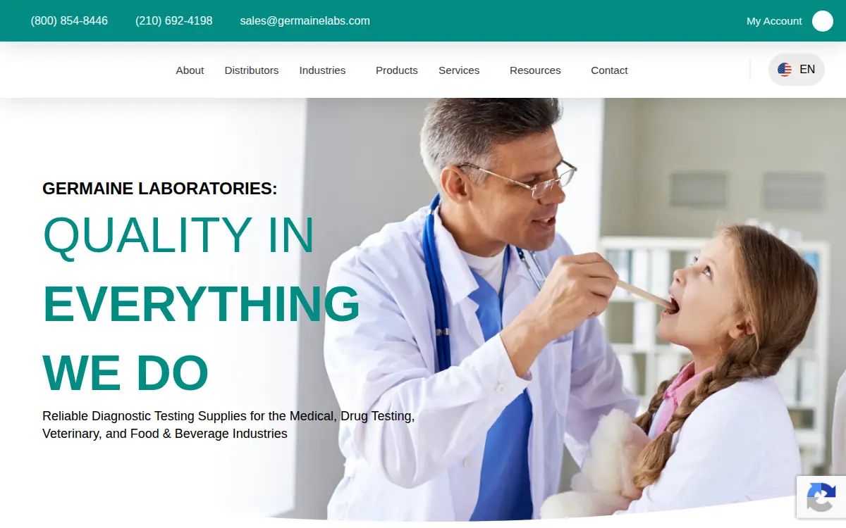Homepage of Germaine Laboratories, INC