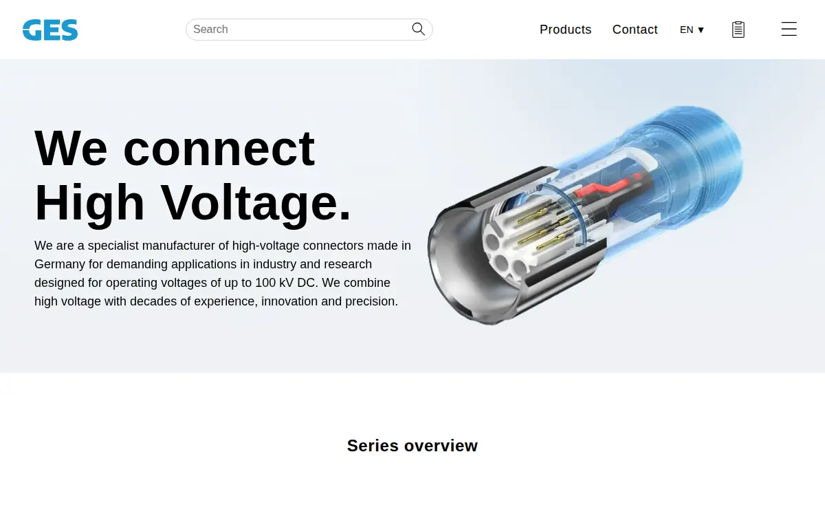 Homepage of Ges High Voltage, INC.