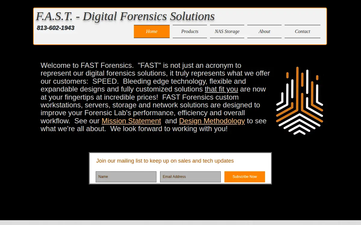 Homepage of Fast Forensics, LLC