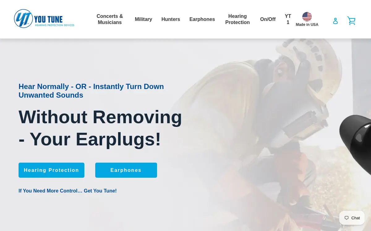 Homepage of You Tune Hearing Protection LLC