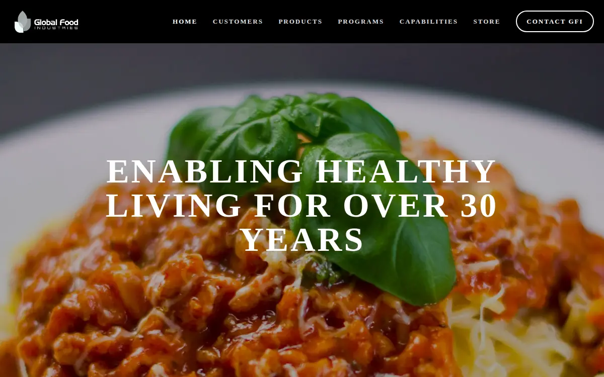 Homepage of Global Food Industries INC