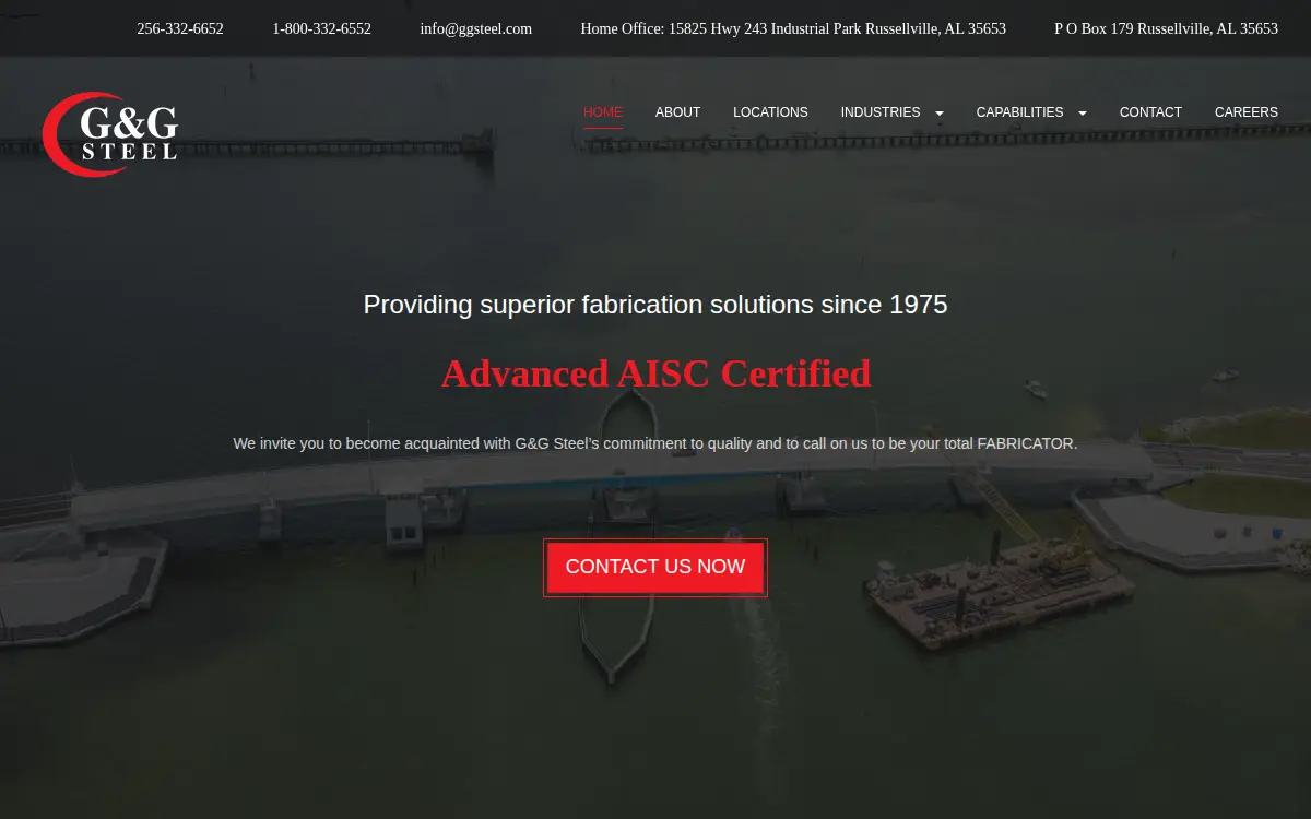 Homepage of G & G Steel INC