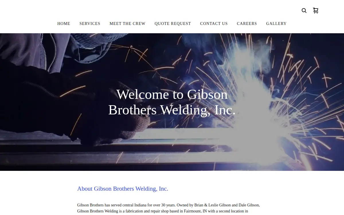 Homepage of Gibson Brothers Welding, INC