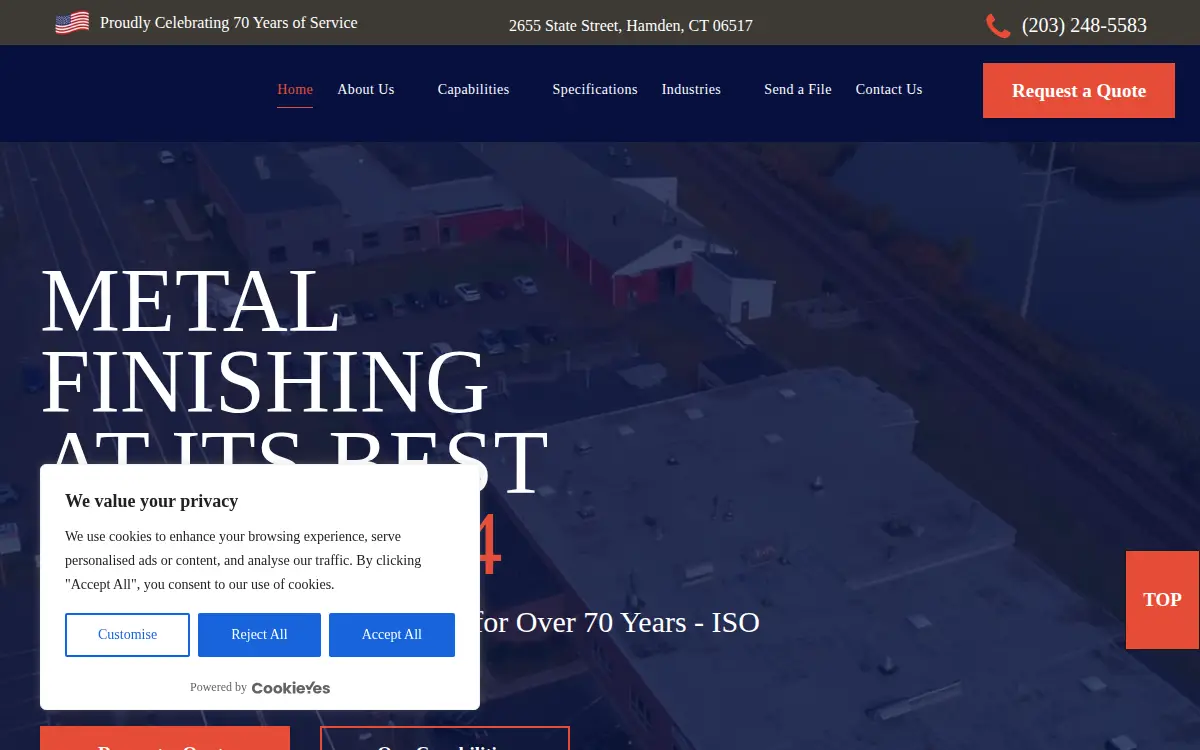 Homepage of Giering Metal Finishing, Incorporated
