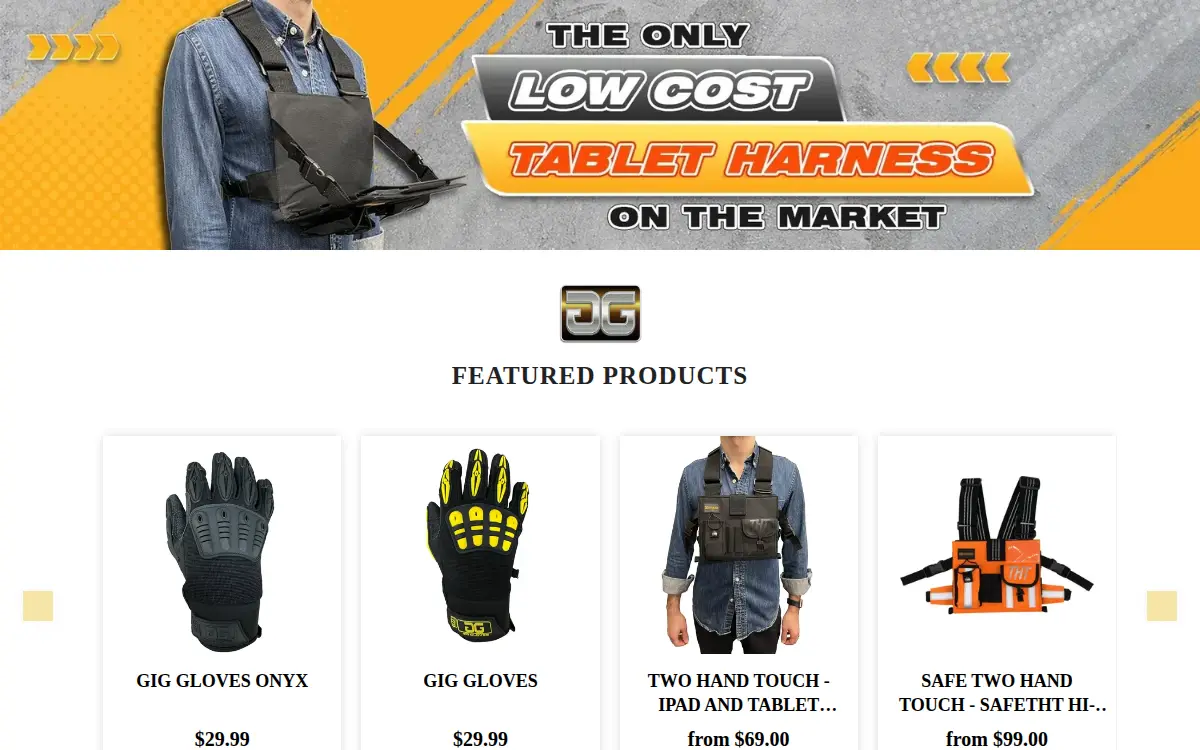 Homepage of Gig Gear LLC