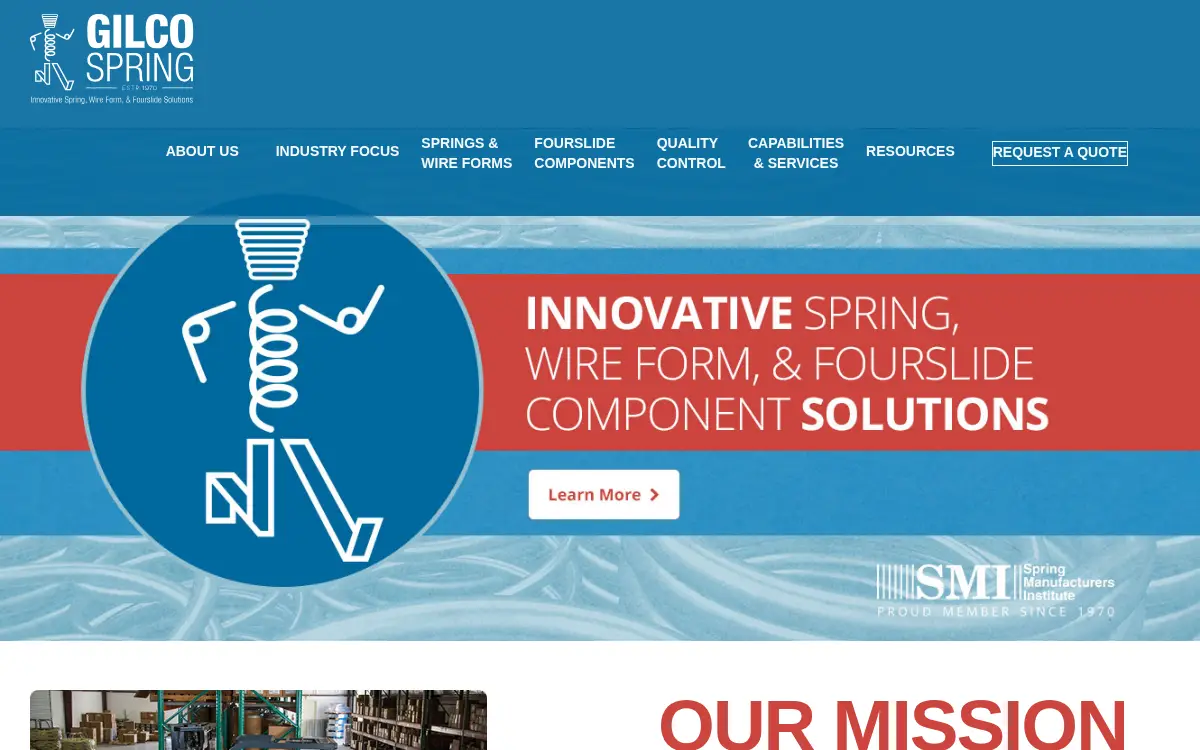 Homepage of Gilco Spring of Florida, INC.
