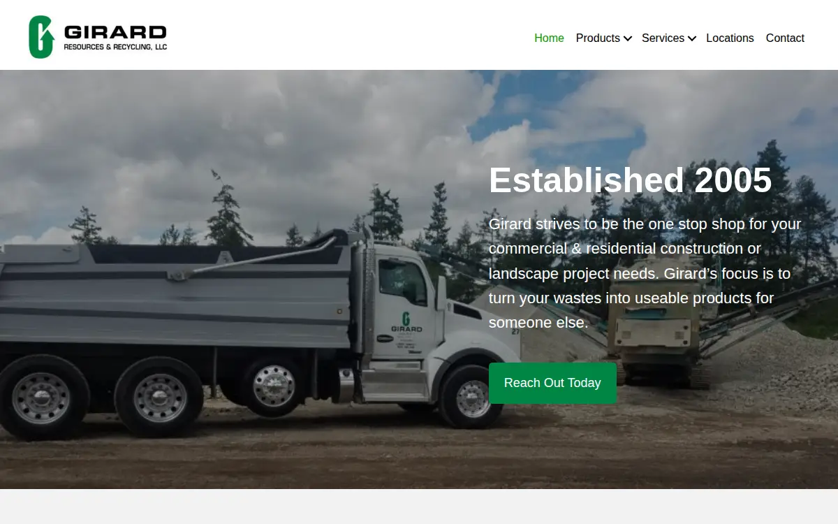 Homepage of Girard Resources & Recycling, LLC