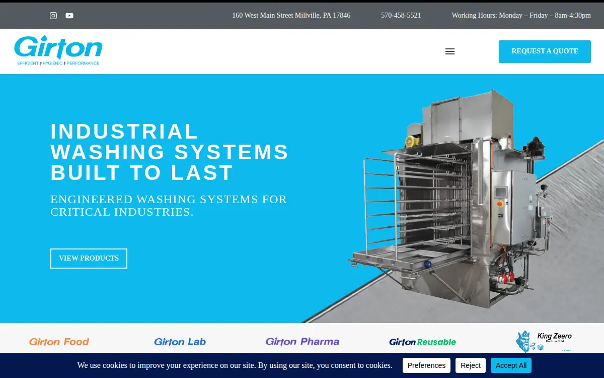 Homepage of Girton Manufacturing CO INC