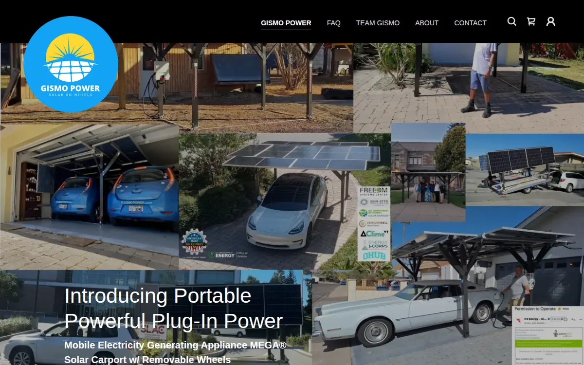 Homepage of Gismo Power LLC