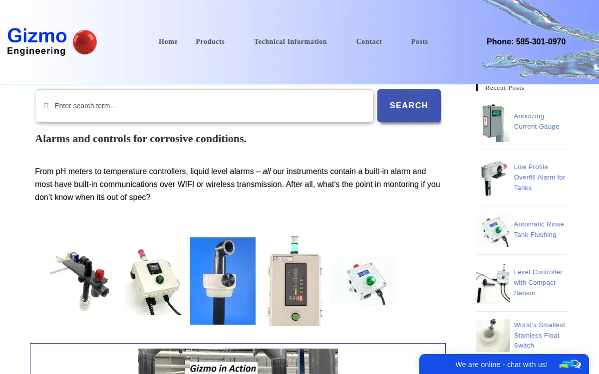 Homepage of Gizmo Products INC.