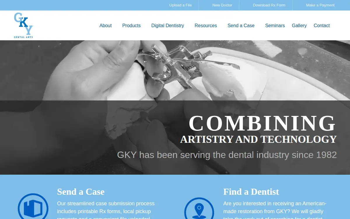 Homepage of Gky Dental Arts INC